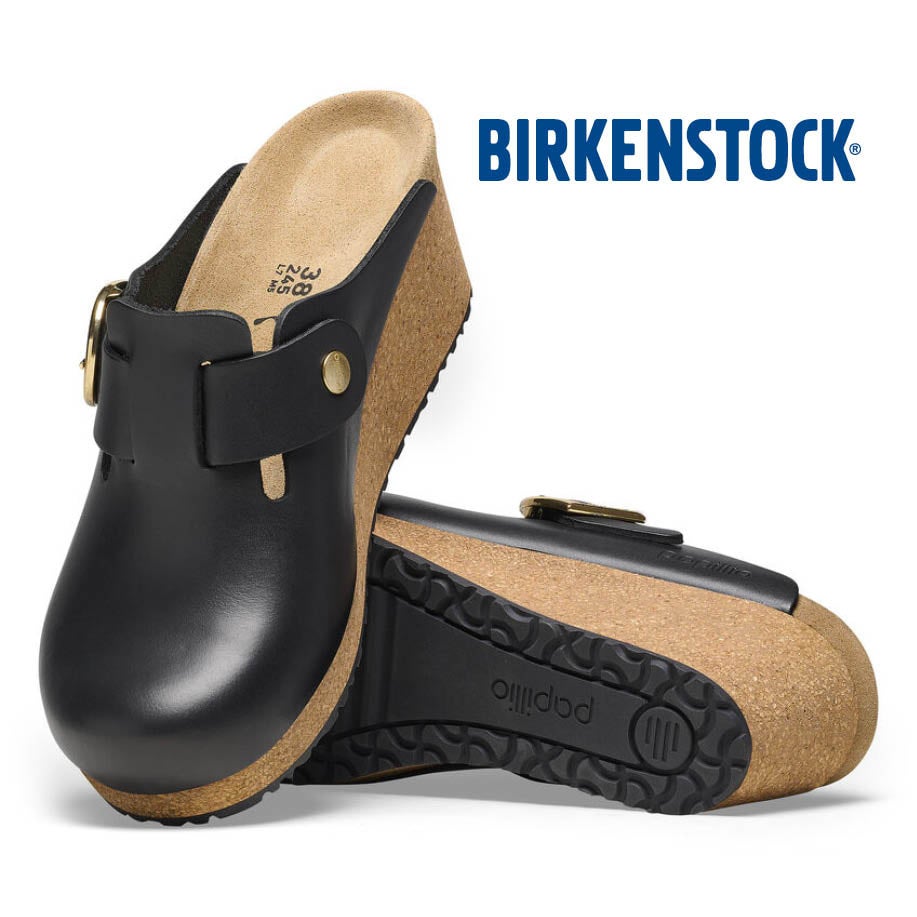 靴 FANNY RING-BUCKLE BLACK 36 Fanny Ring-Buckle Leather Black/Black | BIRKENSTOCK