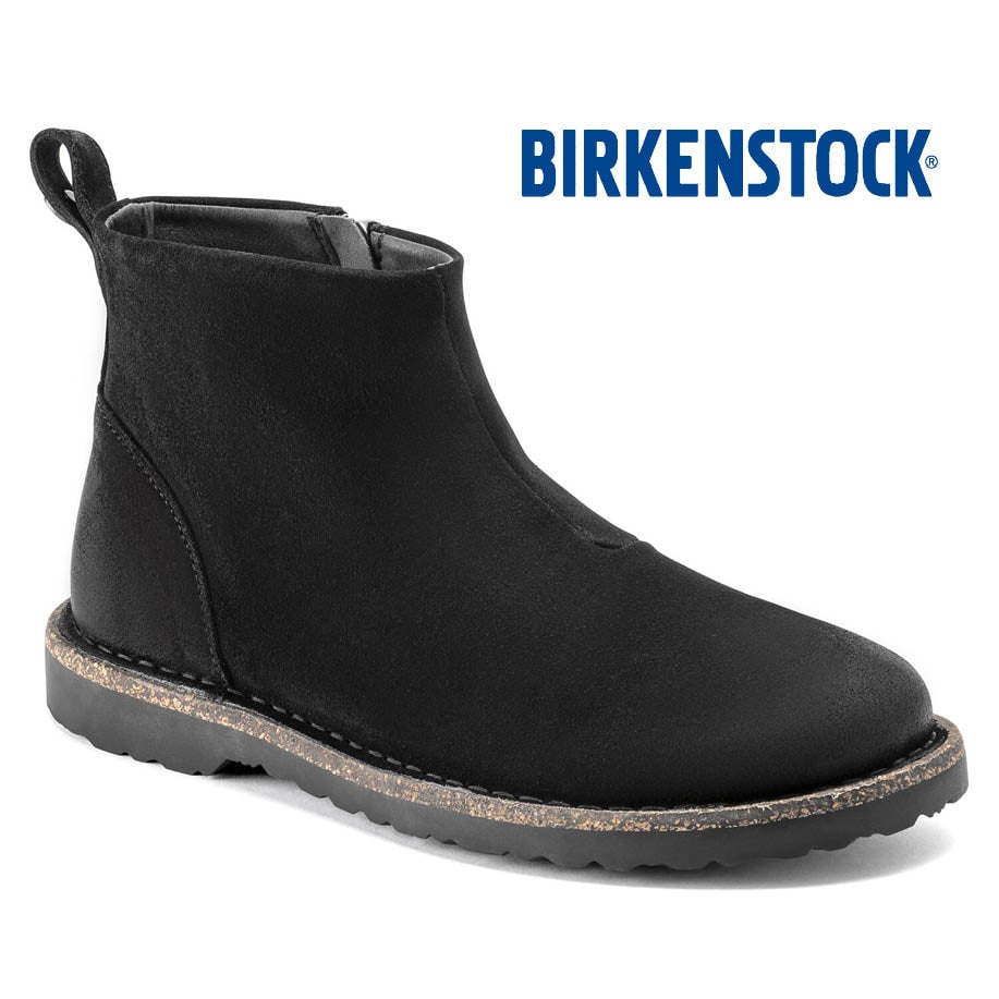 Melrose Suede Leather Black Boston Shoes to Boots