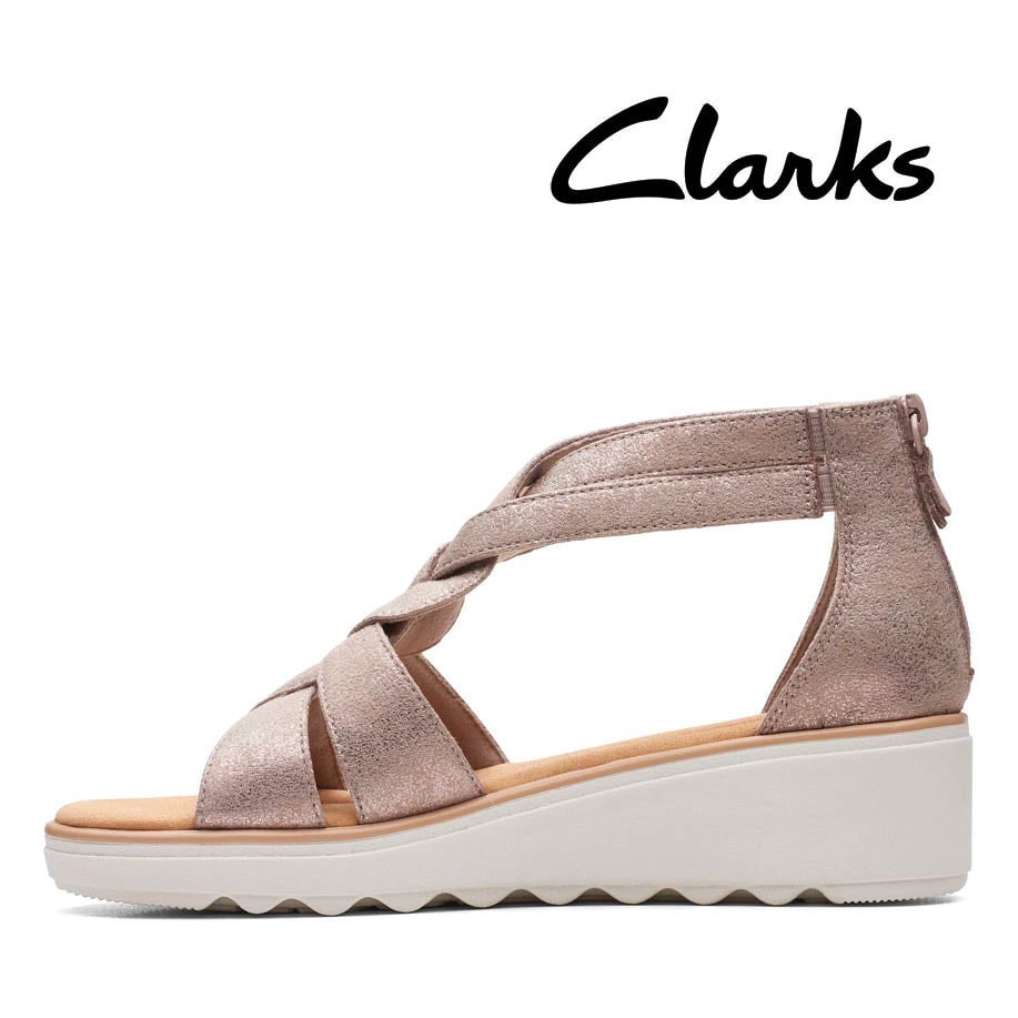 Clarks Clark's Maroon Daelyn Villa Suede Low Wedge Shoes Elastic Straps  Size undefined - $23 - From Tailored